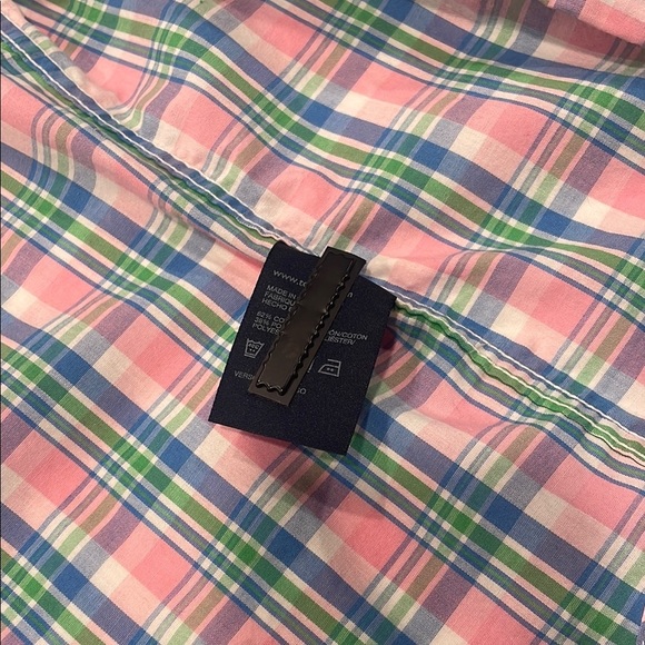 Tommy Hilfiger Men's Pink and Blue Plaid Shirt - Picture 8 of 13